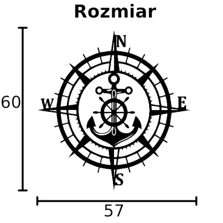 Róża wiatrów Kotwica DEKORACJA ŚCIENNA obraz na ścianę